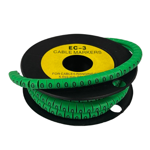 China cable management spool with Cable Marker Green 0 numeric ring markers for labeling wires