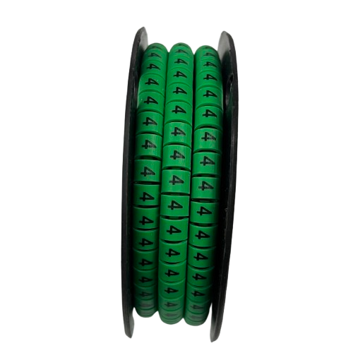 Spool of Cable Marker Green 4 rings for cable identification and wire organization