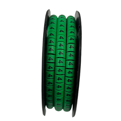 Spool of Cable Marker Green 4 rings for cable identification and wire organization