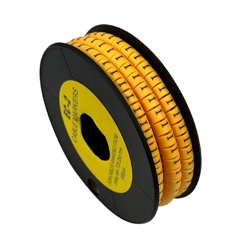 Grippes spool of segmented wire labels Cable Marker - I Yellow for cable management and identification
