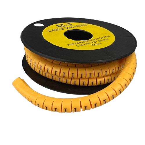 Grippes Cable Marker - I Yellow spool of spiral cable markers for organizing and identifying wires