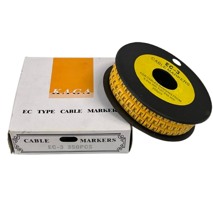 Grippes Cable Marker K - Yellow spool with adhesive letter K markers for cable identification and wiring organization