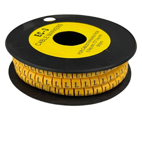 Grippes cable management spool of printed ID rings Cable Marker L - Yellow for organizing wires
