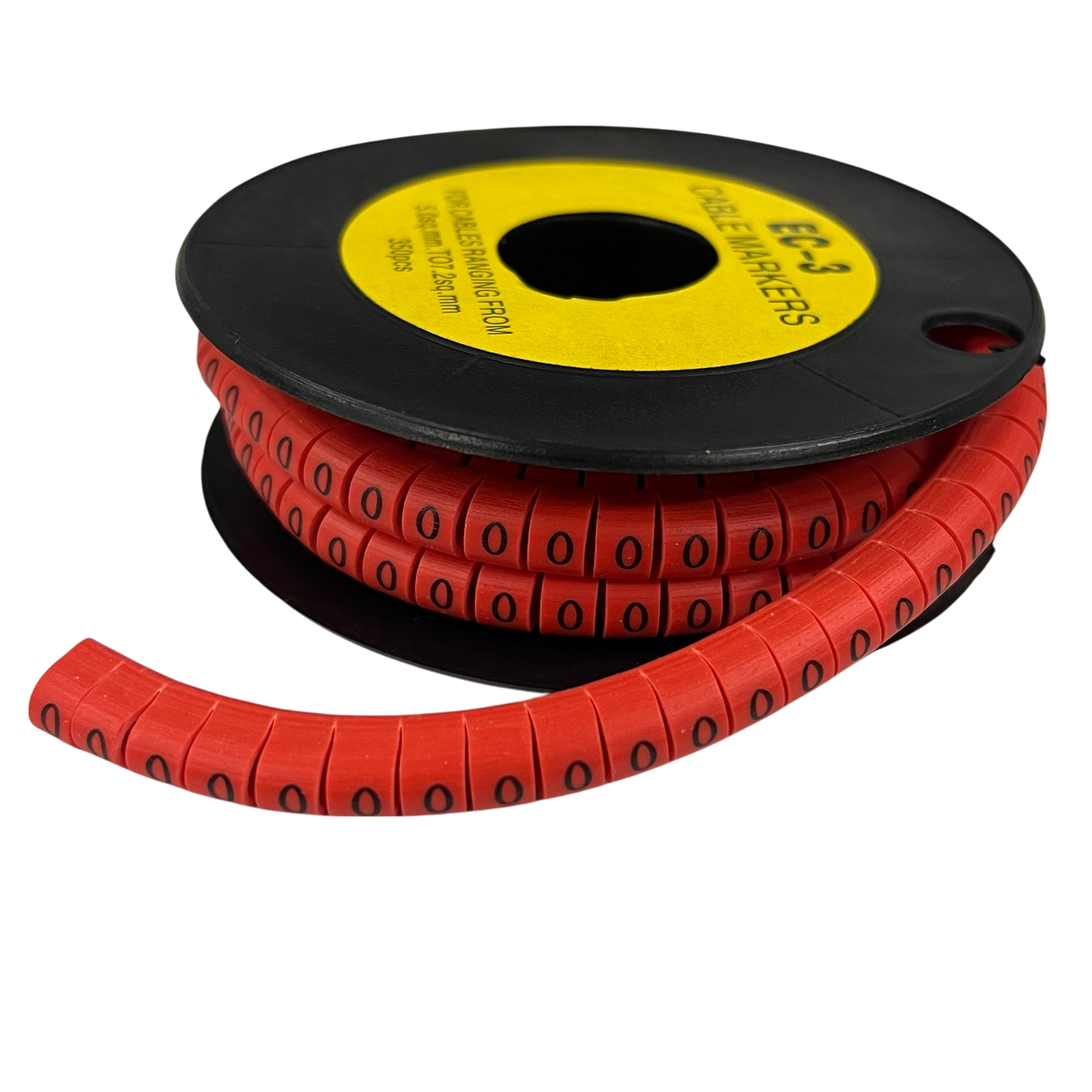 Grippes Cable Marker Red - 0 on a spool for organized cable management and identification