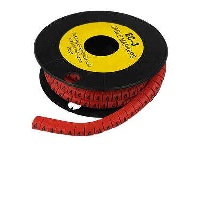 Grippes Cable Marker Red - 4 350pcs on a spool for efficient cable organization