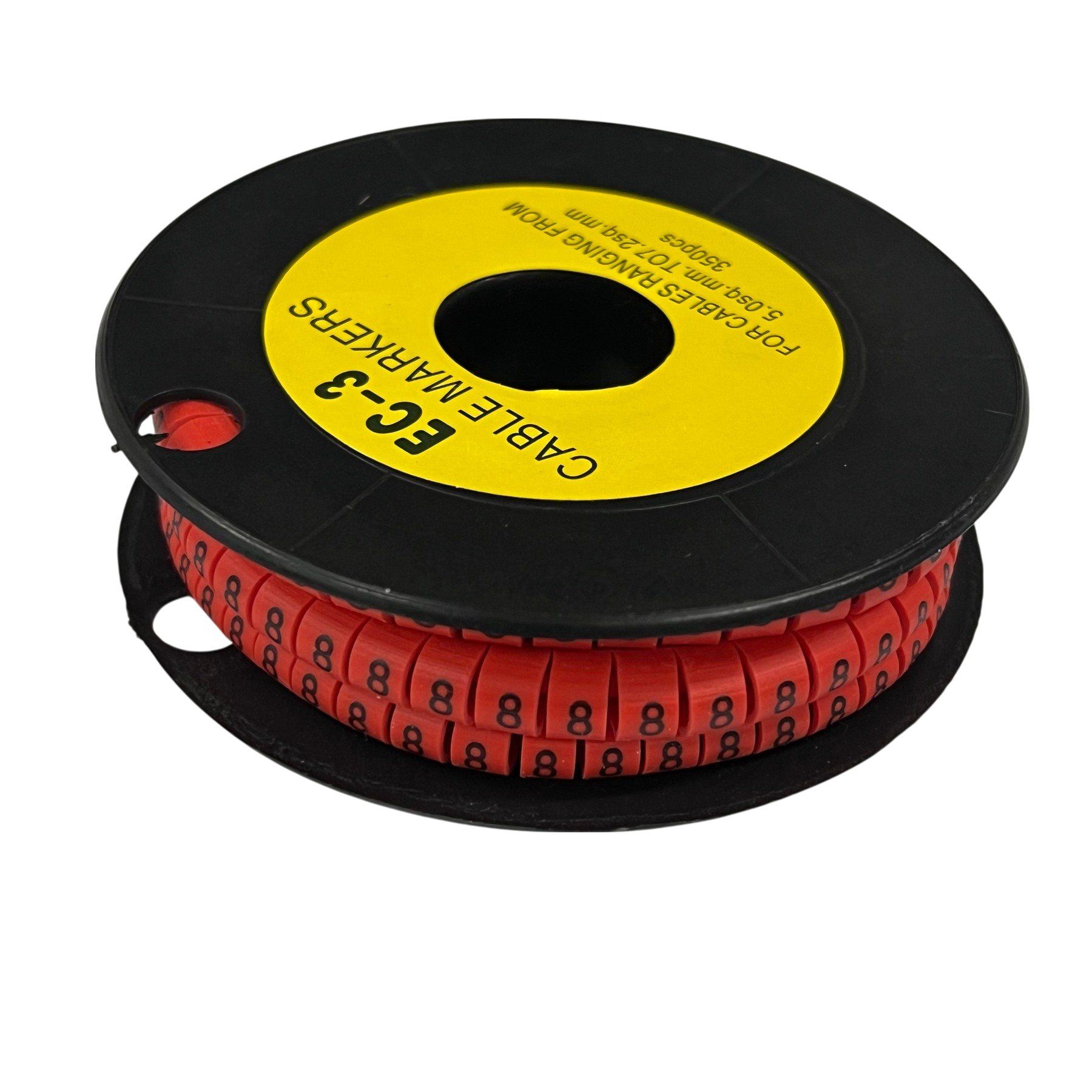 Grippes Cable Marker Red - 8 on a spool for organized cable management and easy identification