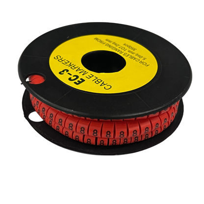 Grippes Cable Marker Red - 8 on a spool for organized cable management and easy identification
