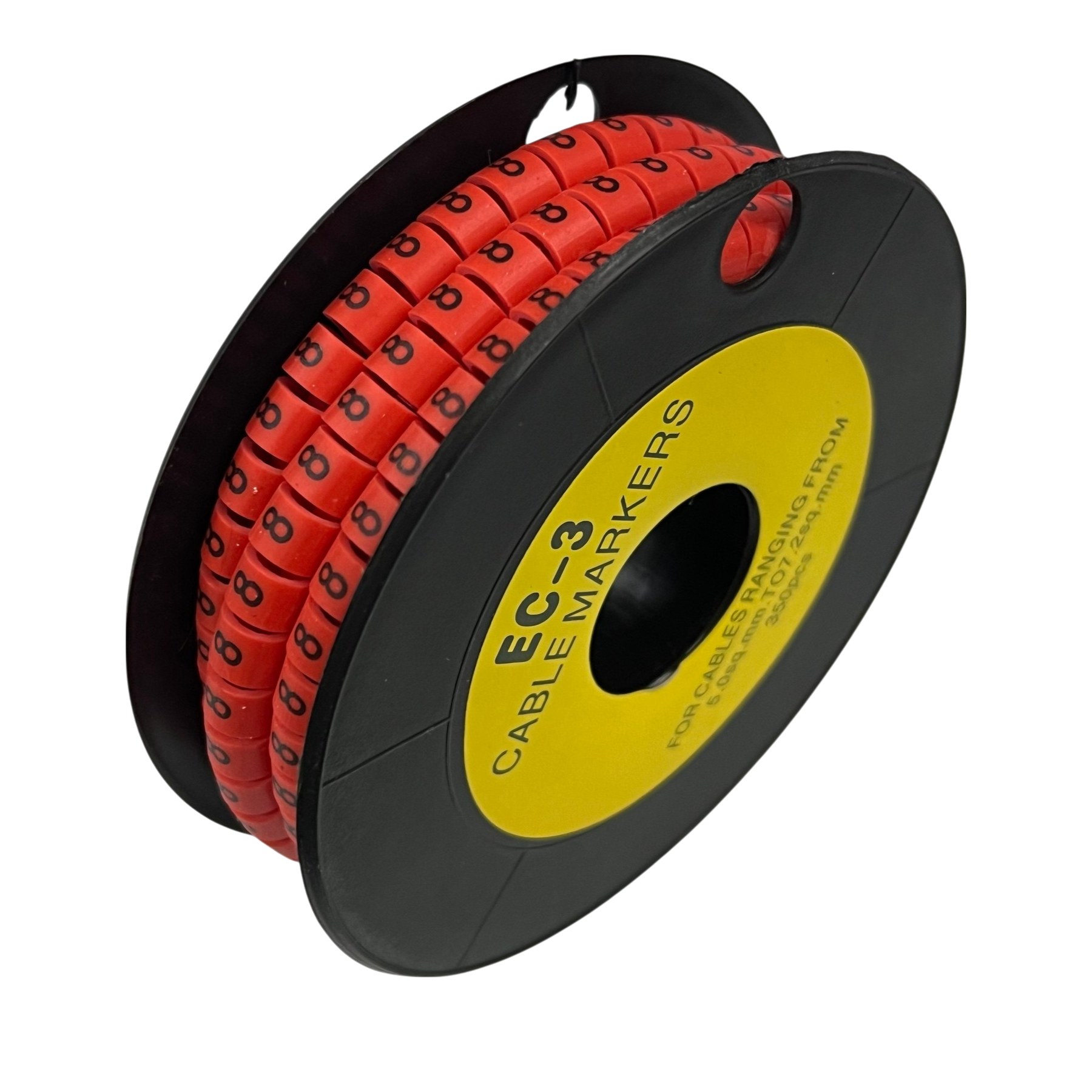 Grippes Cable Marker Red - 8 on a spool for organized cable management solutions