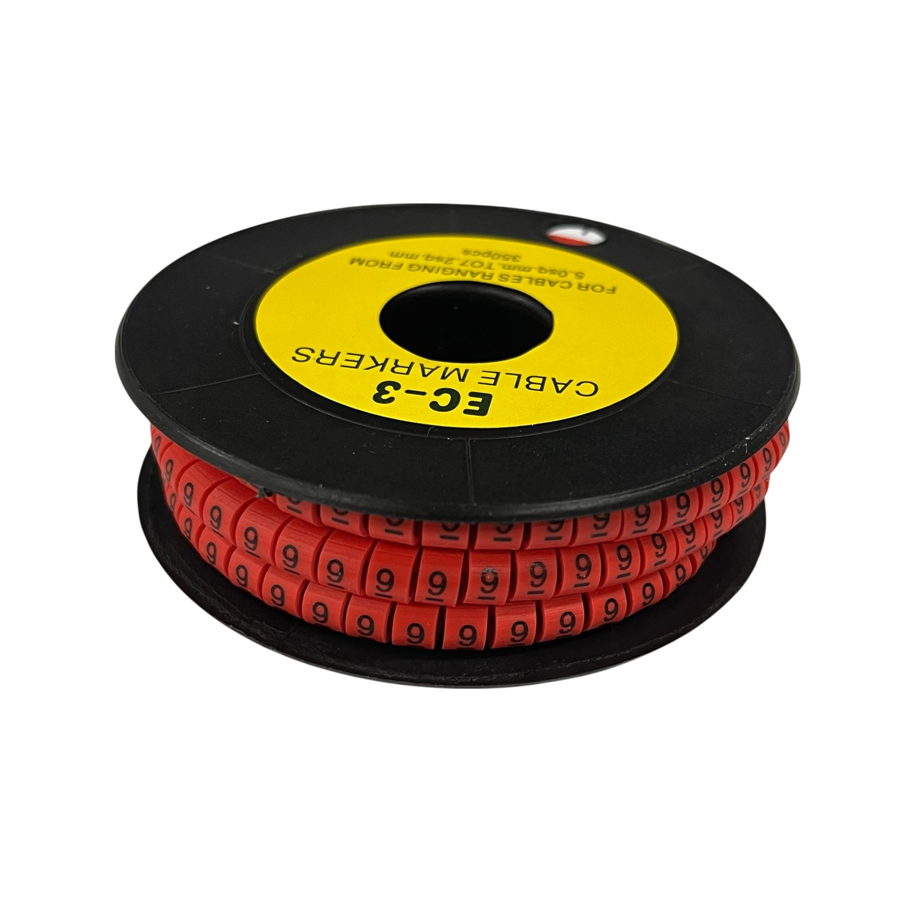 Grippes Cable Marker Red - 9 on a spool for easy cable organization and identification