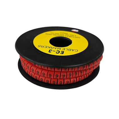 Grippes Cable Marker Red - 9 on a spool for easy cable organization and identification