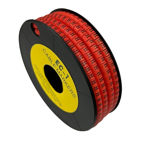 Grippes Cable Marker Red H - 1000pcs on spool for effective cable management and organization