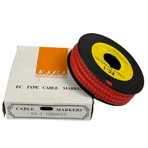 Grippes Cable Marker Red L - 1000pcs on a spool and box for efficient cable organization