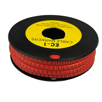 Grippes Cable Marker Red L - 1000pcs on a spool, ideal for organizing and labeling cables