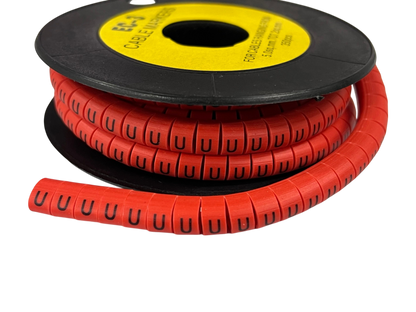 Grippes Cable Marker Red - U on a spool for organizing and identifying cables easily