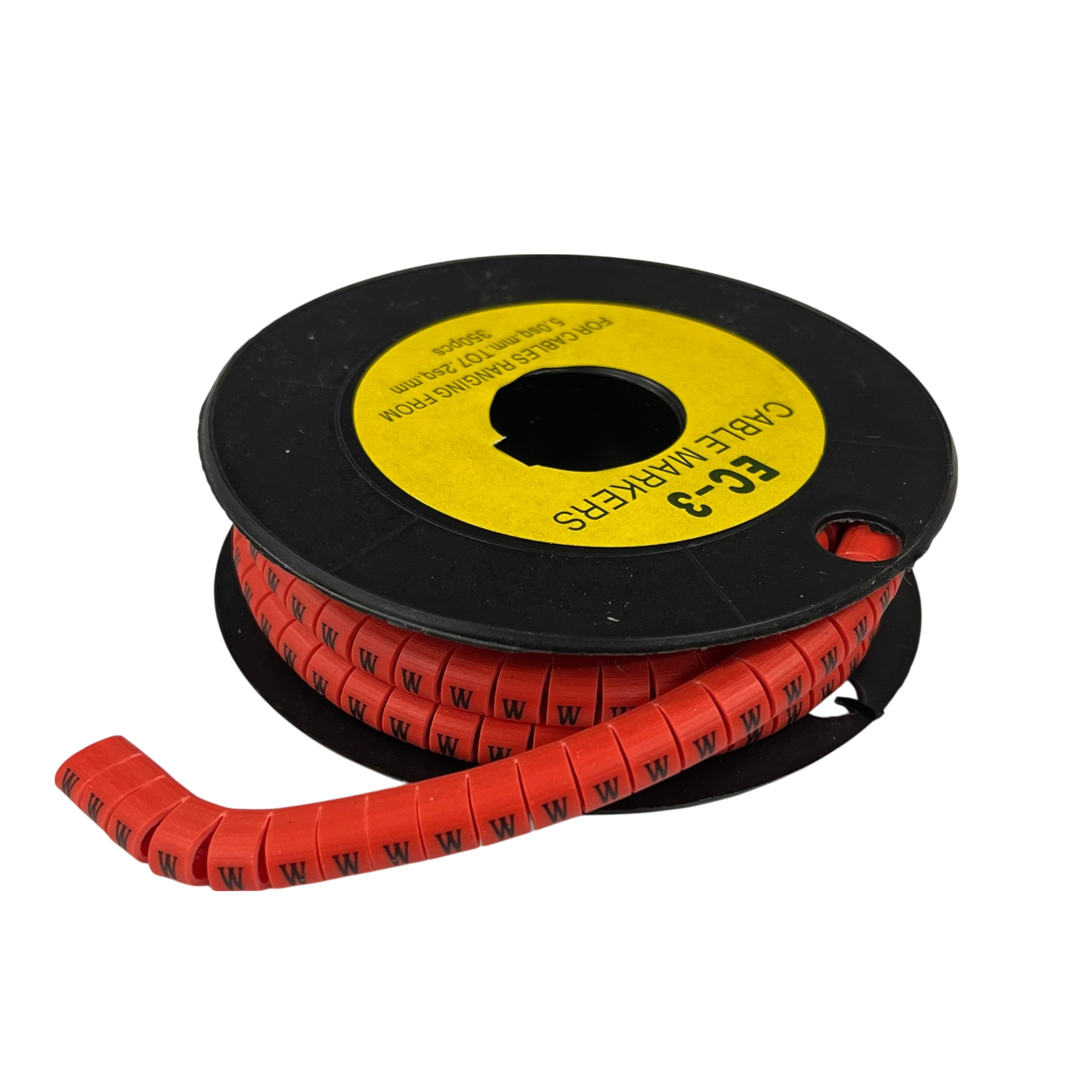 Grippes Cable Marker Red - W on a spool for organized cable management and easy identification