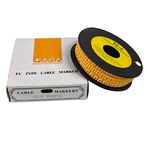 Grippes Cable Marker T - Yellow spool and box for cable management and wire identification
