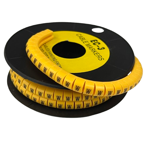 Grippes Cable Marker W - Yellow spool of peel and attach letter W markers for cable management and labeling