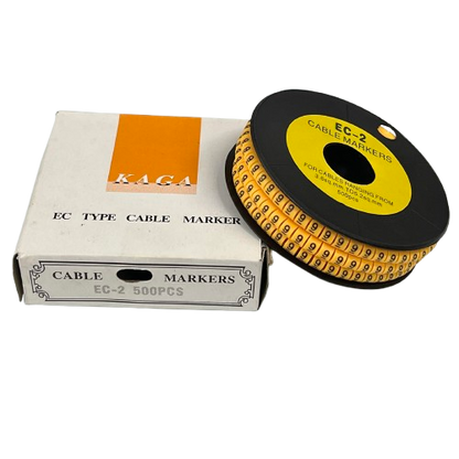 Grippes cable management reel with Cable Marker Yellow - 9 printed identification tags on spool