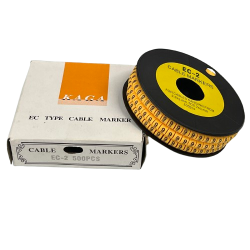 Grippes cable management reel with Cable Marker Yellow - 9 printed identification tags on spool