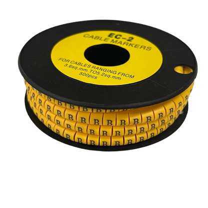 Grippes spool of Cable Marker Yellow - B adhesive letter markers for organizing cables and wires
