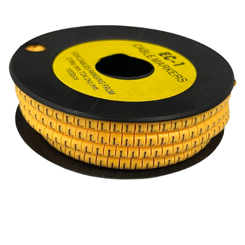 L Marker 2.6mm to 4.2mm cable management spool with yellow markers from China