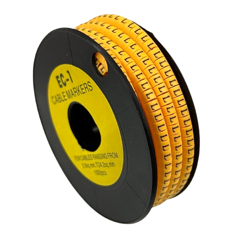 L Marker 2.6mm to 4.2mm yellow cable management markers spool for organizing wires