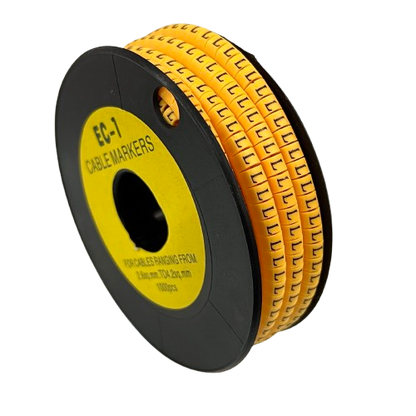L Marker 2.6mm to 4.2mm yellow cable management markers spool for organizing wires