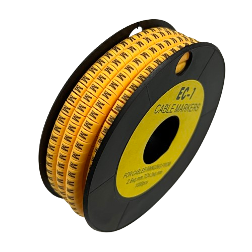 M Marker 2.6mm to 4.2mm cable management markers on a black reel from China