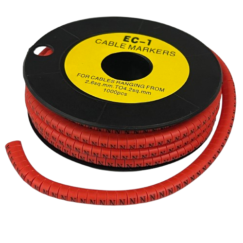 Grippes N Marker Red 2.6mm to 4.2mm 1000pcs Cable Management Roll for Organizing Cables