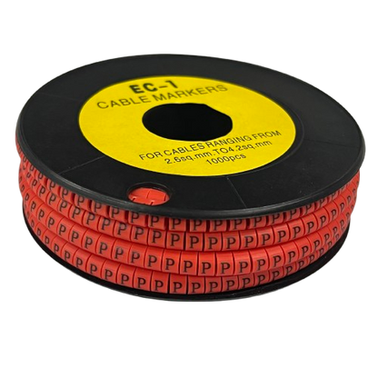 Grippes cable management P Marker Red 2.6mm to 4.2mm 1000pc roll with red cable markers