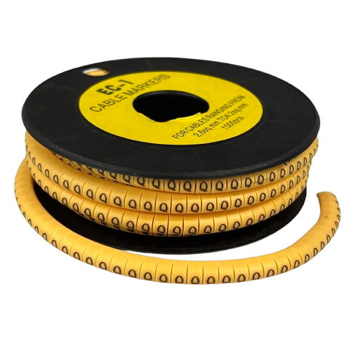 China made Q Marker 2.6mm to 4.2mm yellow cable management spiral wrap on black spool
