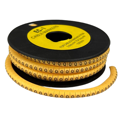 China made Q Marker 2.6mm to 4.2mm yellow cable management spiral wrap on black spool
