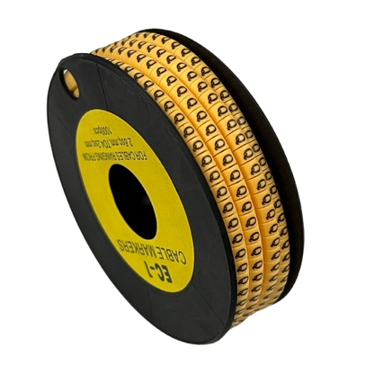 China made Q Marker 2.6mm to 4.2mm cable management labels on a black spool