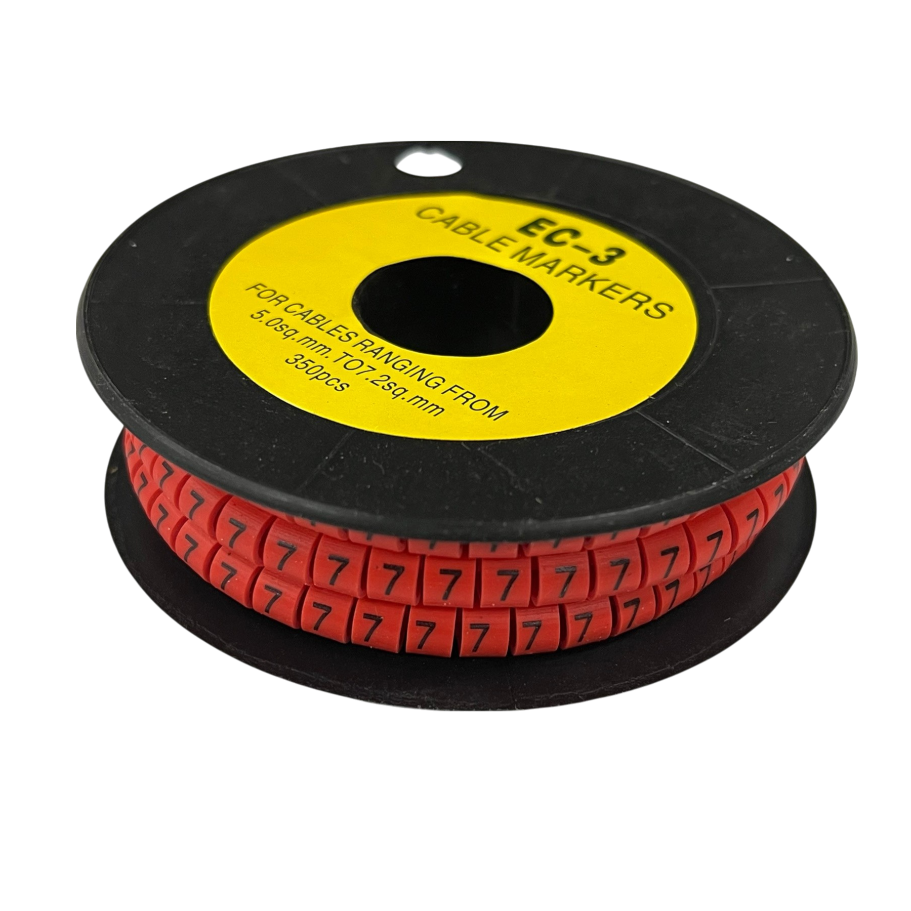 Grippes red cable markers 5mm to 7mm on spool, ideal for organizing and identifying cables