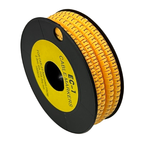 China made T Marker 2.6mm to 4.2mm cable management markers on black spool for cable organization
