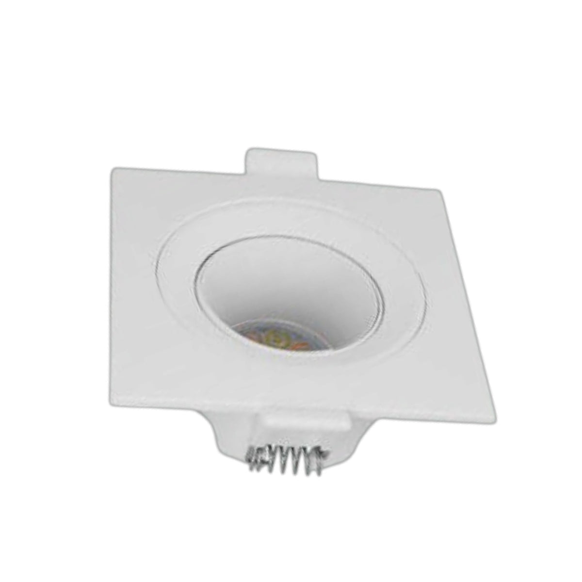 A modern four-light linear ceiling track light fixture in a matte white finish, featuring four adjustable cylindrical spotlight heads on a plain white background.
