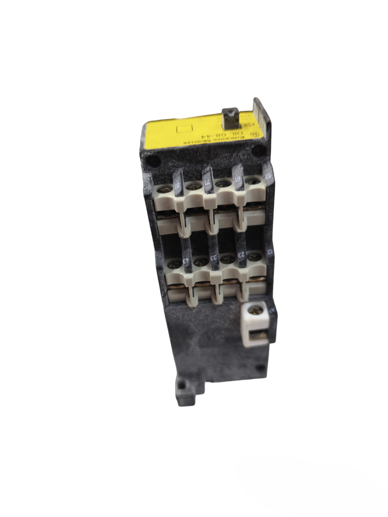 Klockner Moeller magnetic contactor 220V with black and yellow industrial electrical components