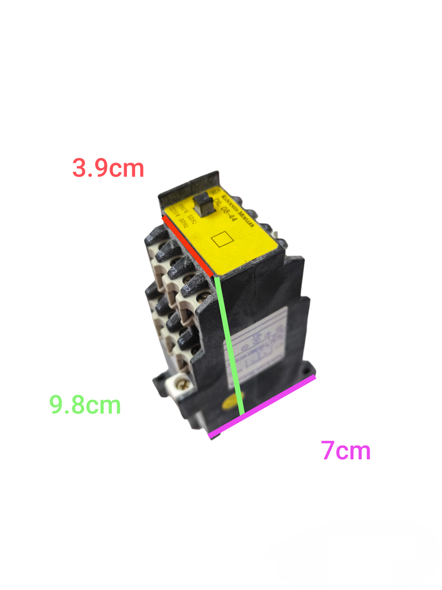 Klockner Moeller magnetic contactor 220V with black and yellow casing for electrical power control
