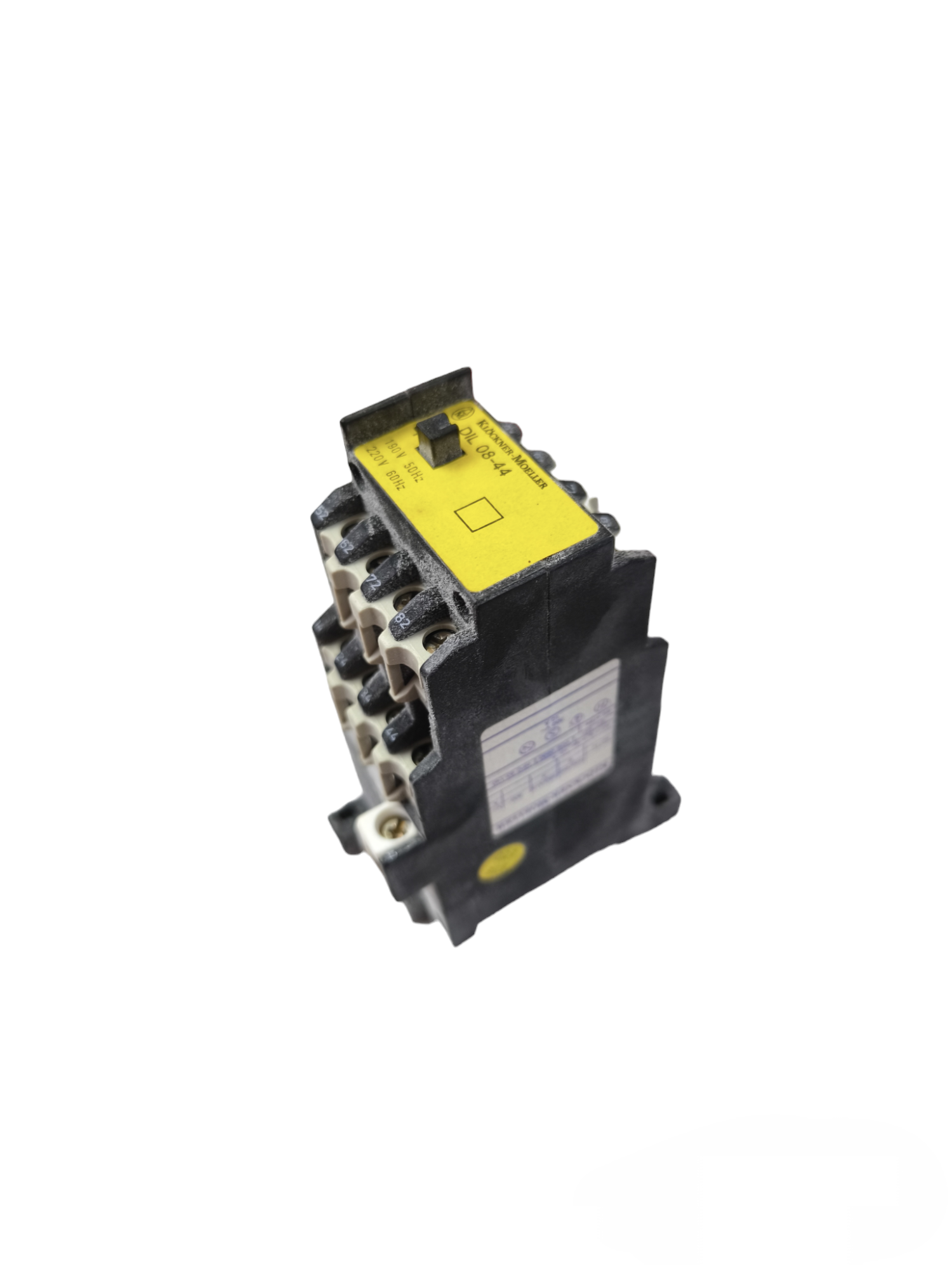 Klockner Moeller magnetic contactor 220V with black and yellow housing for power control