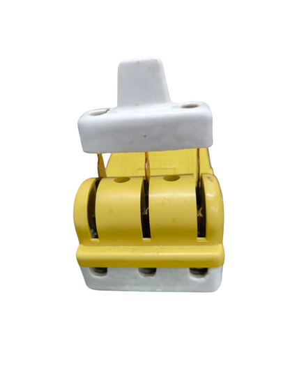 Taiyou Knife Switch 30A 3 Pole power switch with yellow and white insulated handle