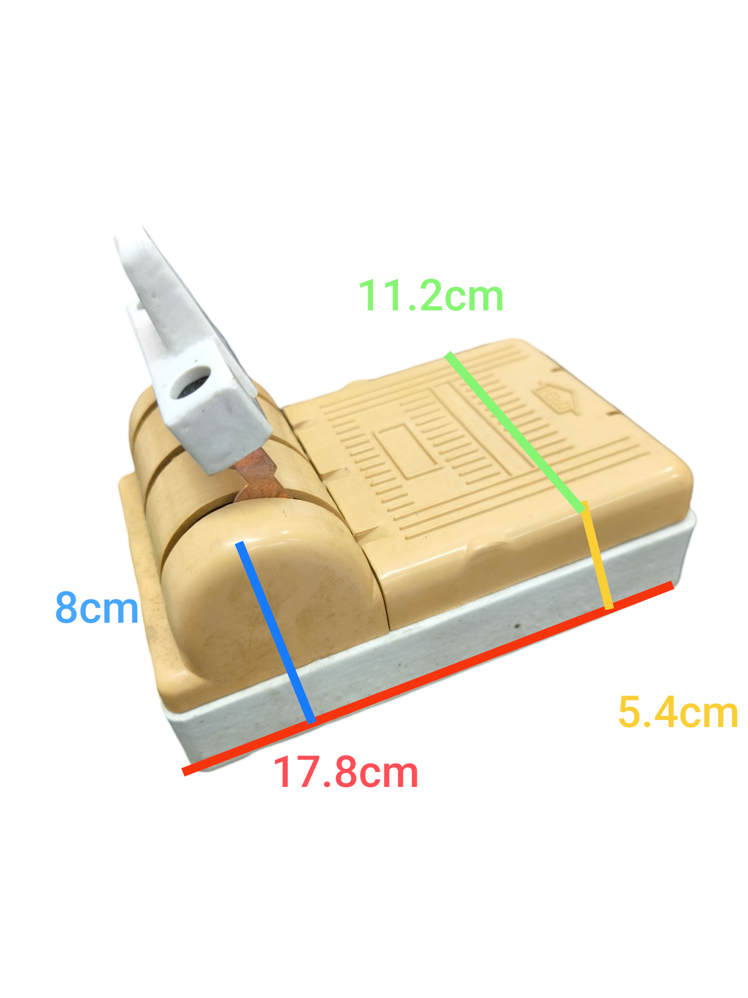 Taiyou Knife Switch 60A 3 Pole 3 Phase Single Throw with beige and white casing and metal lever