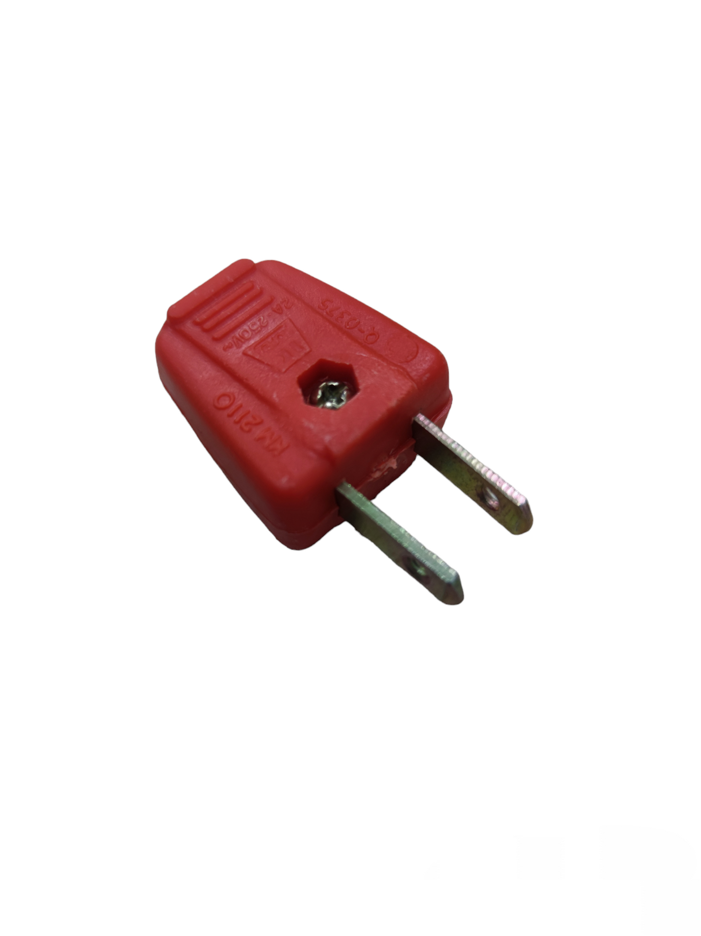 Kopez red 2A 220V electrical plug with two metal prongs for power connection
