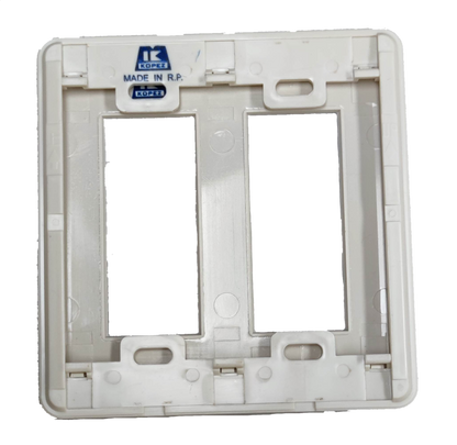 Kopez white plastic 6 gang switch plate cover with two rectangular openings for switches