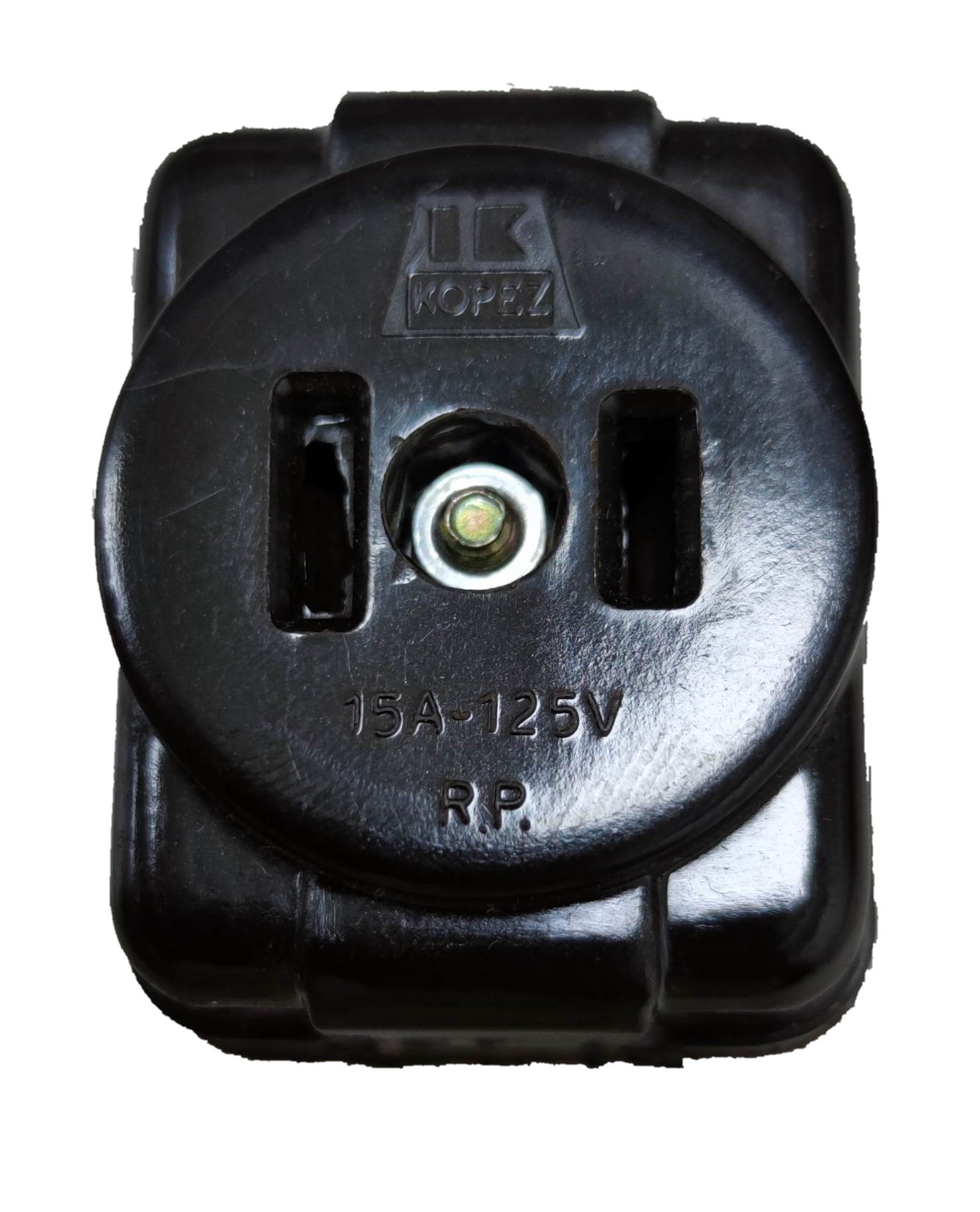 Kopez black 3 gang cube cord connector electrical part rated 15A 125V for wiring