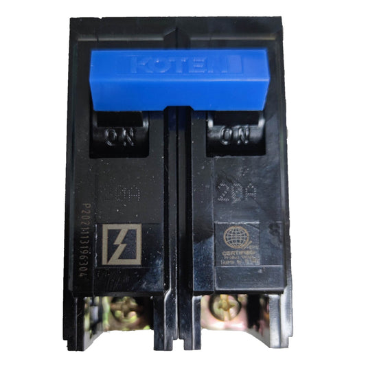 Koten 20A 2Pole 10KIAC 220V Circuit Breaker Single Phase Plug-in HPH-P20A2P for Safety Overload Easy Installation