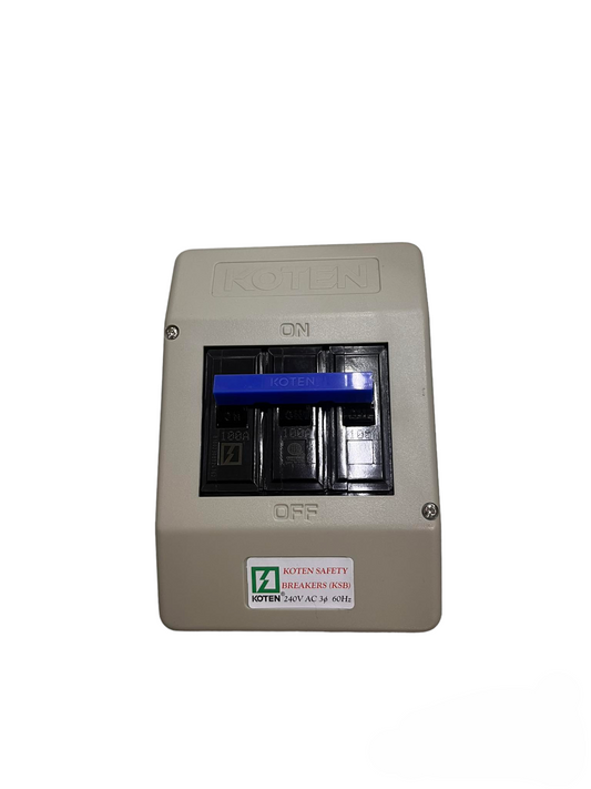 Koten 100A 10KAIC 220V Circuit Breaker with blue switch and protective casing