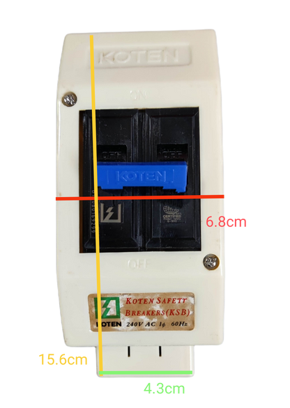 Koten 100A 2Pole Circuit Breaker with Enclosure in white and black with blue switch handle