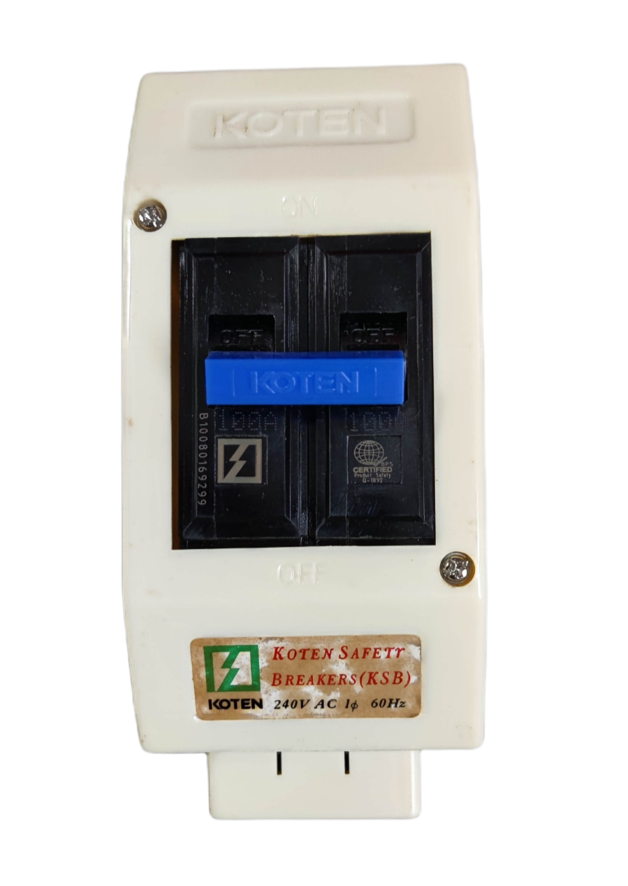 Koten 100A 2Pole Circuit Breaker with Enclosure for electrical safety and protection