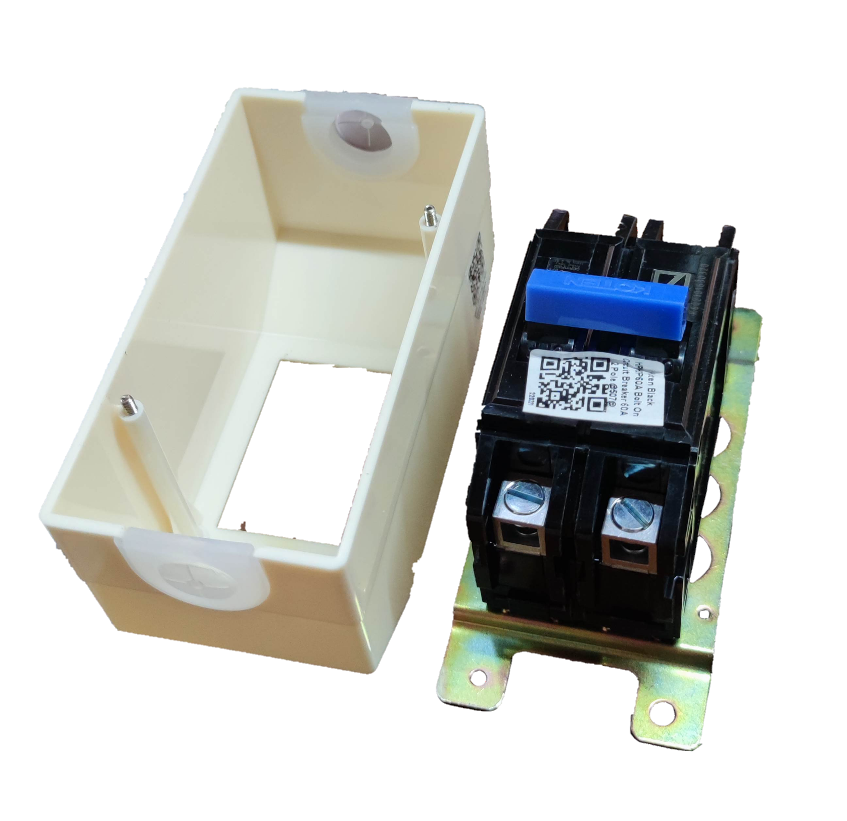 Koten 20A circuit breaker with enclosure showing breaker unit and beige protective casing