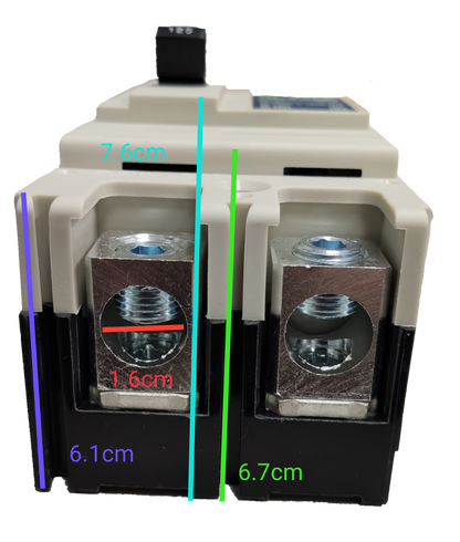 Koten 225A Molded Case Circuit Breaker for electrical circuitry and parts with detailed dimensions